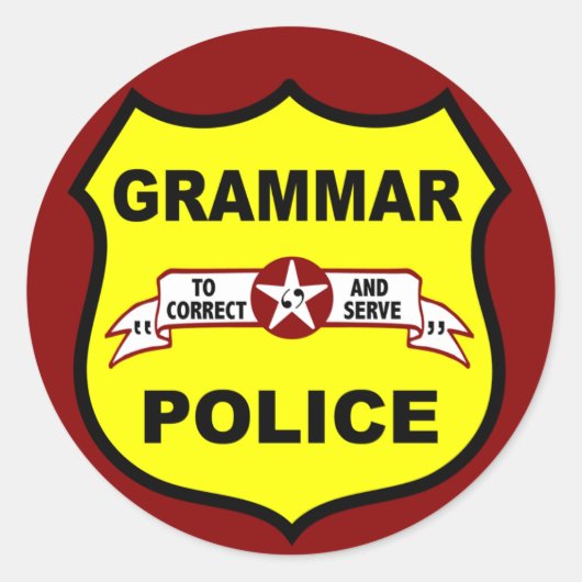 Grammar Police Sticker (Voorkant)
