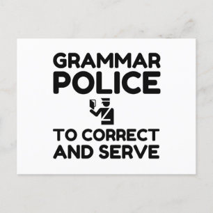 Grammar Police To Correct And Serve Funny Briefkaart