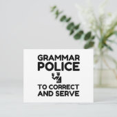 Grammar Police To Correct And Serve Funny Briefkaart (Staand voorkant)
