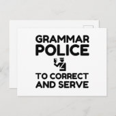Grammar Police To Correct And Serve Funny Briefkaart (Voorkant / Achterkant)