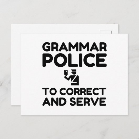 Grammar Police To Correct And Serve Funny Briefkaart (Voorkant / Achterkant)