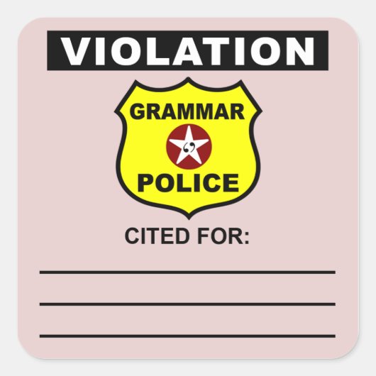 Grammar Politie Citation Sticker (Voorkant)