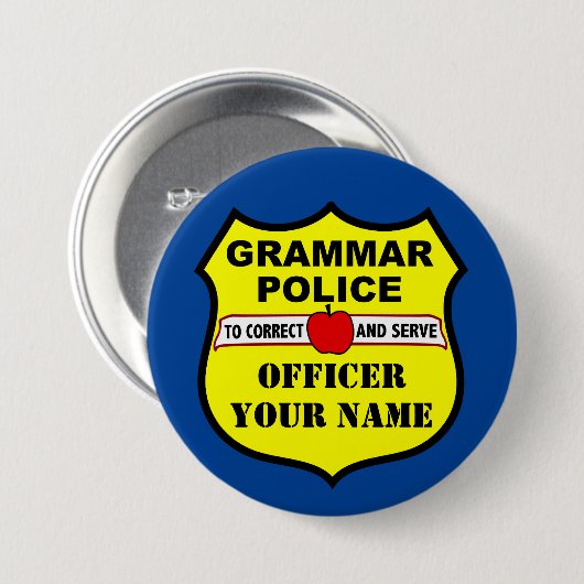 Grammar Politie  Leerleraar Button (Voorkant /achterkant)