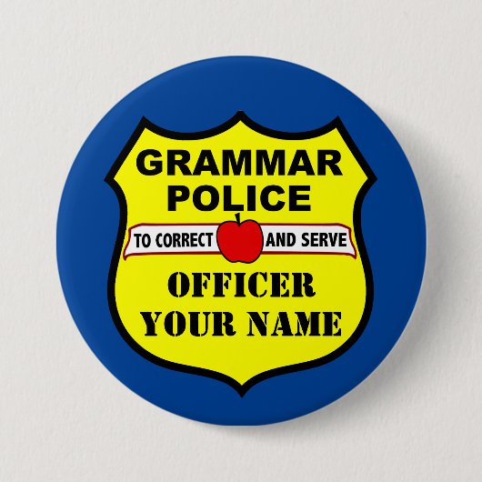 Grammar Politie Leerleraar Button (Voorkant)
