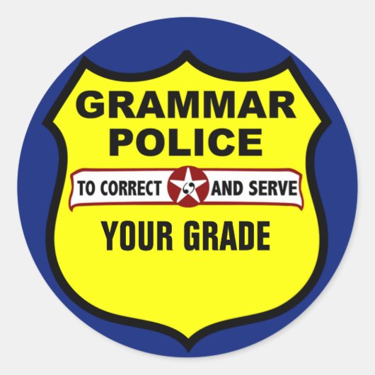Grammar Politie Leraar Gradtik Ronde Sticker (Voorkant)