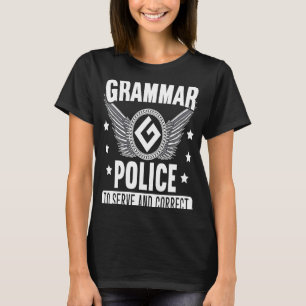 Grammar Politie voor een Grammar Stuff Literary Co T-shirt