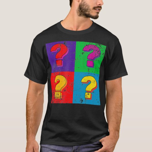 Grammar Punctuation Question Marks Retro Pop Art F T-shirt (Voorkant)
