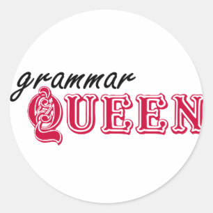 Grammar Queen Ronde Sticker
