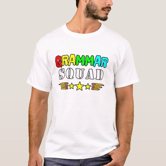 Grammar Squad Leraar School Waardering 1e Afstudee T-shirt (Voorkant)