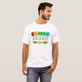 Grammar Squad Leraar School Waardering 1e Afstudee T-shirt (Voorkant volledig)