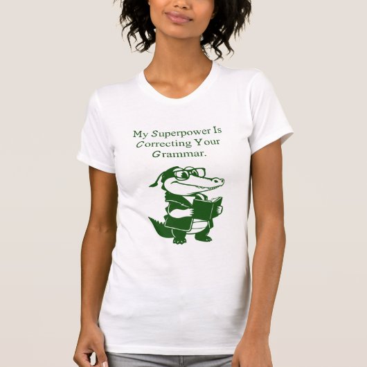 Grammar Superpower Funny English Teacher Design T-shirt (Voorkant)