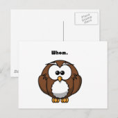 Grammar Uil Wie Grappig Schrijver Joke Cartoon Briefkaart (Voorkant / Achterkant)