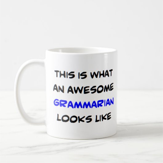 grammarian, geweldige koffiemok (Links)