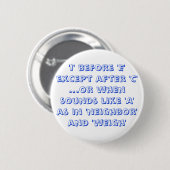 grammatica-Button Ronde Button 5,7 Cm (Voorkant /achterkant)