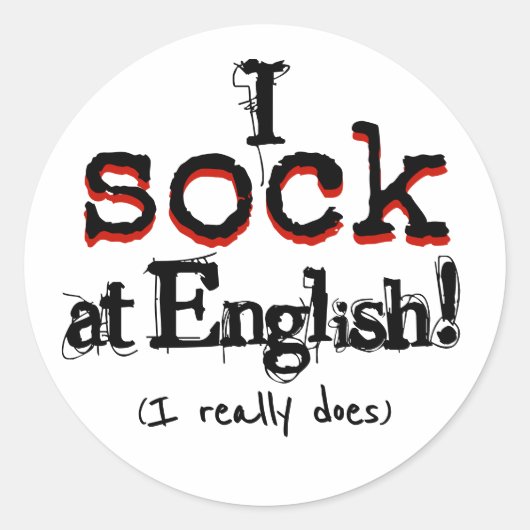 Grammatica Humor Grappige Grammaticus Sticker (Voorkant)