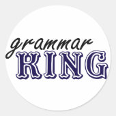 Grammatica King Ronde Sticker (Voorkant)