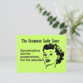 Grammatica Lady Apostrophes Briefkaarten (Staand voorkant)