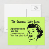Grammatica Lady Apostrophes Briefkaarten (Voorkant / Achterkant)