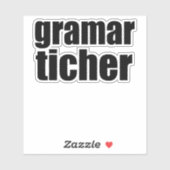 Grammatica leraar grap sticker (Vel)
