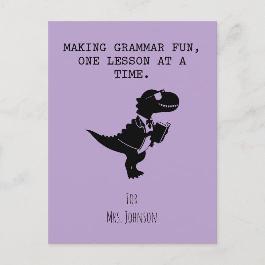 Grammatica leuk maken, één les tegelijk briefkaart (Voorkant)