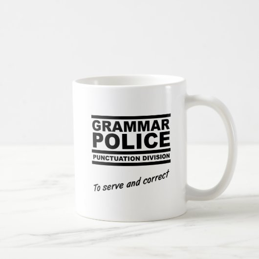 Grammatica Politie Grappige Mok (Rechts)