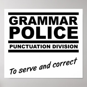 Grammatica Politie Grappige Poster
