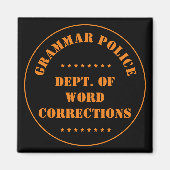 Grammatica Politie Humor Magneet (Voorkant)