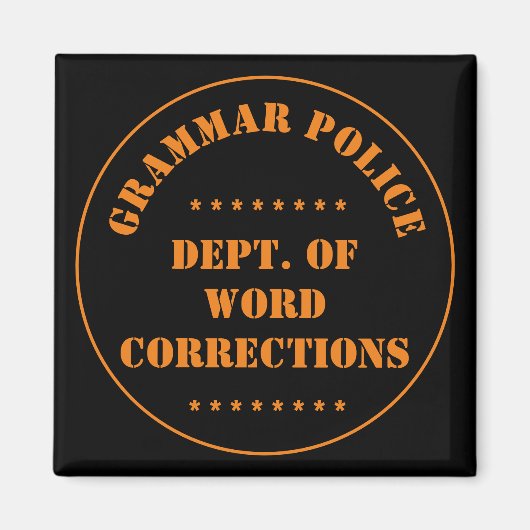 Grammatica Politie Humor Magneet (Voorkant)