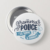 Grammatica Politie Knop Ronde Button 7,6 Cm (Voorkant /achterkant)
