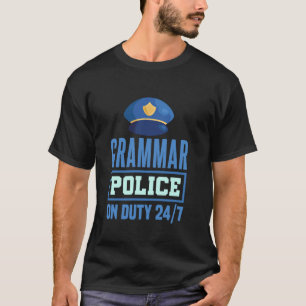 Grammatica Politie Literatuur Sarcastisch Engels L T-shirt