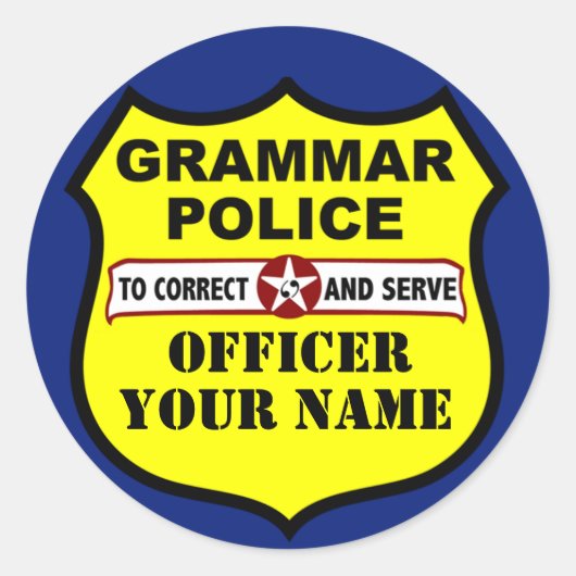 Grammatica Politie Sticker (Voorkant)