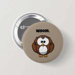 Grammatica Uil Cartoon voor schrijvers en woord ne Ronde Button 5,7 Cm