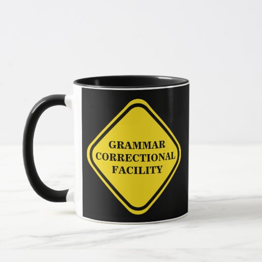 Grammatica Waarschuwingsbord Personaliseren Mok (Links)