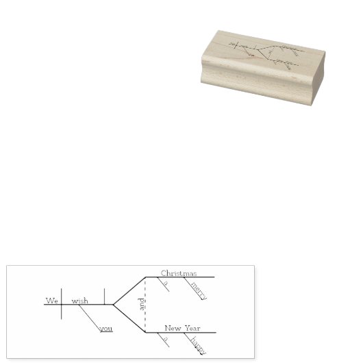 Grammaticaal getekend Vrolijk Kerstfeest Rubberstempel (Gestempeld)