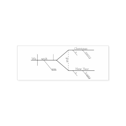 Grammaticaal getekend Vrolijk Kerstfeest Rubberstempel (Afrduk)