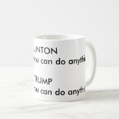 "GRAMMATIEK VERSCHIL TUSSEN CLINTON EN TRUMP" KOFFIEMOK (Voorkant rechts)