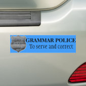 Grammatipolitie Bumpersticker (Op auto)
