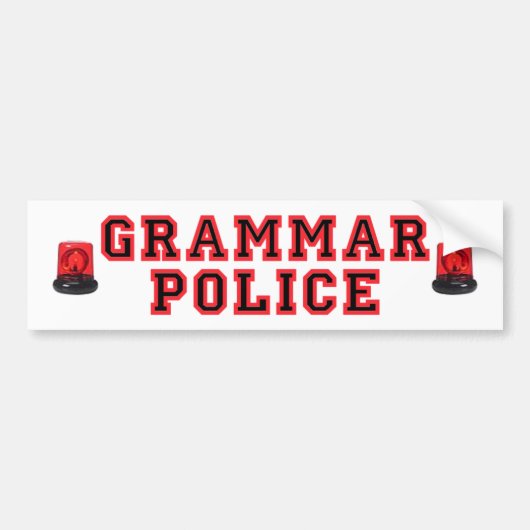 Grammatipolitie Bumpersticker (Voorkant)