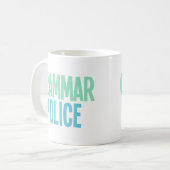 Grammatipolitie Koffiemok (Voorkant links)