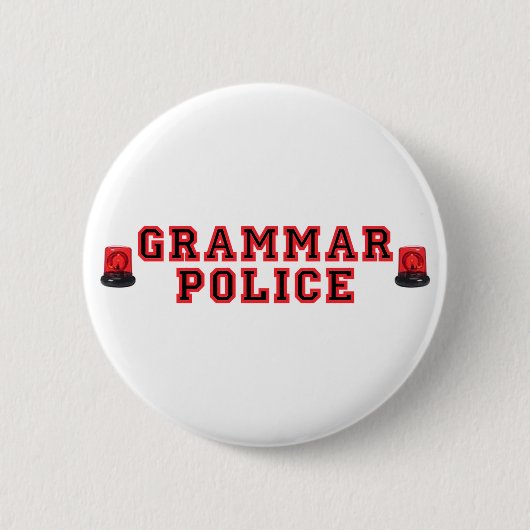 Grammatipolitie Ronde Button 5,7 Cm (Voorkant)