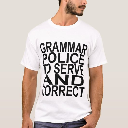 Grammatipolitie T-shirt (Voorkant)