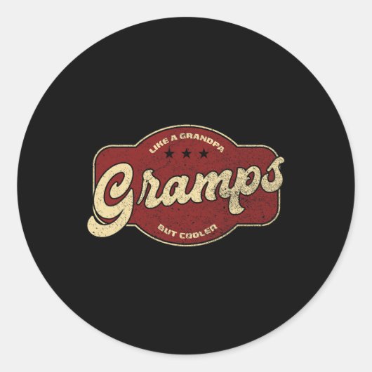 grammen als opa maar koeler ronde sticker (Voorkant)