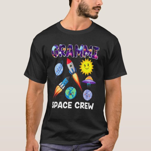 Grammi Space Crew Grammi of the Birthday Boy Astro T-shirt (Voorkant)