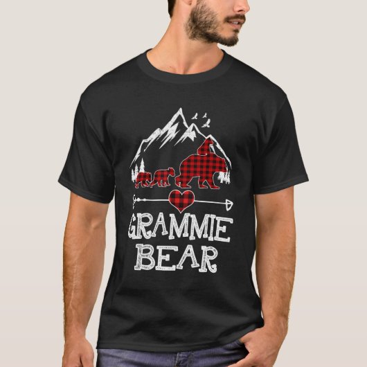 Grammie Beer Kerstmis Pajama Red Pset Buffalo Fa T-shirt (Voorkant)