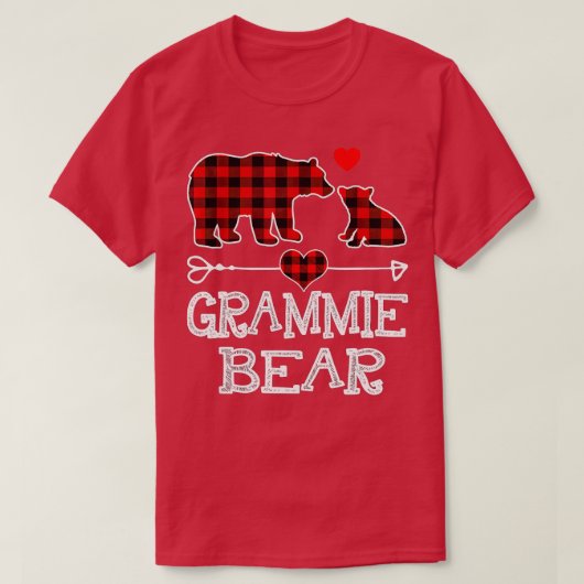 Grammie Beer Kerstmis Pajama Red Pset Buffalo Fa T-shirt (Design voorkant)