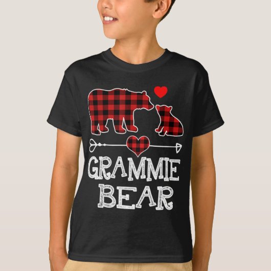 Grammie Beer Kerstmis Pajama Red Pset Buffalo Fa T-shirt (Voorkant)
