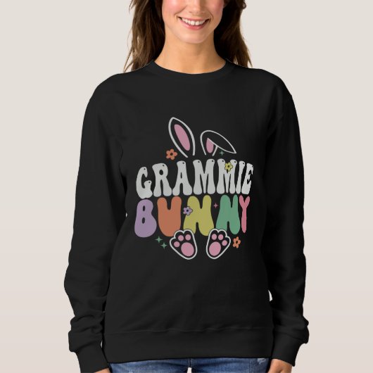 Grammie Bunny Easter Day Rabbit Grandma Family Mat Trui (Voorkant)