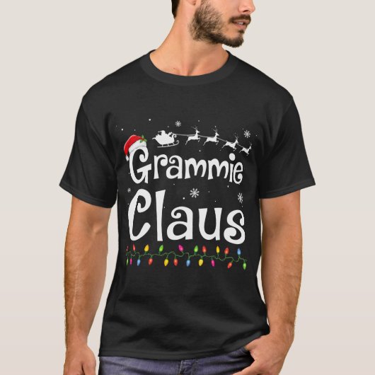Grammie Claus Funny Grandma Santa Pajamas Christma T-shirt (Voorkant)