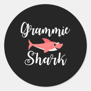 Grammie haai voor oma ronde sticker