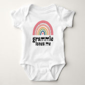 Grammie houdt van me Boho Rainbow kleindochter Romper (Voorkant)
